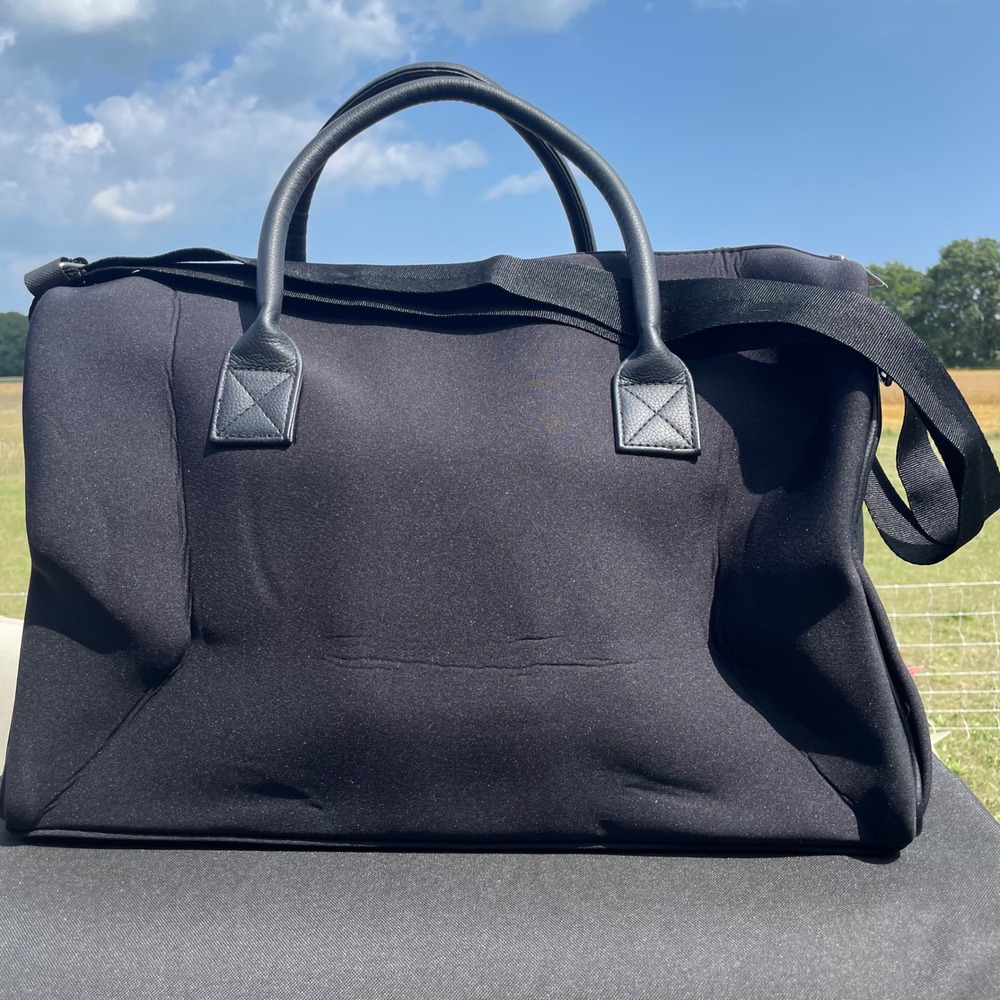Jimmy Choo Parfums Tote Bag Black Neoprene Travel Weekend Gym Carry-On - Picture 7 of 16